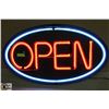 Image 1 : NEON OPEN SIGN, APPROX 34X20 INCHES