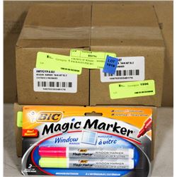 4 BOXES OF WINDOW MARKERS. 6 PACKAGES PER BOX.