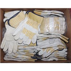 LARGE BOX OF SIZE LARGE LEATHER/COTTON BLEND