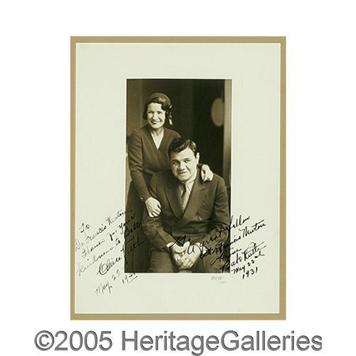 1931 Babe Ruth & Wife Claire Signed Photo PSA 1931 Babe Ruth & His Wife ...