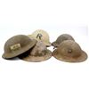 Image 1 : Six Brodie style tin combat helmets from various productions.