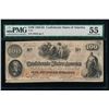 Image 1 : 1862-63 $100 Confederate States of America Note PMG 55