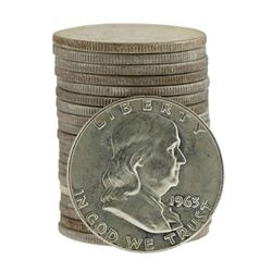 Roll of (20) Brilliant Uncirculated 1963-D Franklin Half Dollar Coins