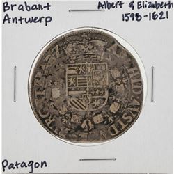 1598-1621 Brabant Antwerp Patagon Silver Coin