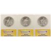 Image 2 : Lot of (3) 1923 $1 Peace Silver Dollar Coins ANACS MS64