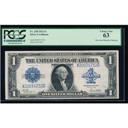 1923 $1 Silver Certificate PCGS 63