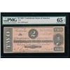 Image 1 : 1864 $2 Confederate States of America Note PMG 65EPQ