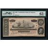 Image 1 : 1864 $20 Confederate States of America Note PMG 63EPQ