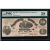 Image 1 : 1861 $50 Confederate States of America Note PMG 58