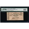 Image 1 : 1863 Ten Cent Raleigh NC Obsolete Note PMG 64EPQ