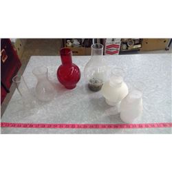 LOT OF ASSORTED #1 & #2 LAMP CHIMNEYS