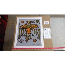 SACRED THUNDERBIRD BY NORVAL MORRISSEAU (20" X 24" UNFRAMED REPRODUCTION)