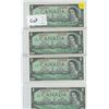 Image 1 : One set of 4 1967 in a row $1.00 bills