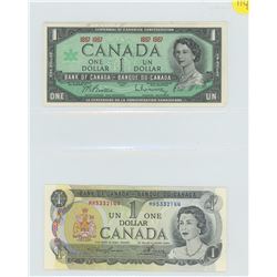 Two 1973 $1.00 notes & 2 1967 $1.00 notes