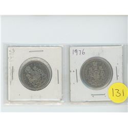 2 1976 50 cent coins