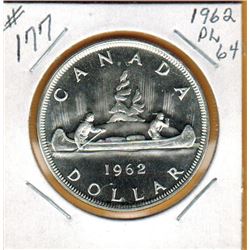 1962 CANADIAN SILVER DOLLAR - PL64
