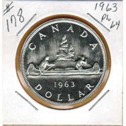 1963 CANADIAN SILVER DOLLAR - PL64