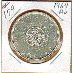 1964 CANADIAN SILVER DOLLAR - AU