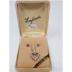 DIAMOND EARRINGS, DIAMOND & RUBY PENDANT