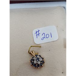 SAPPHIRE & DIAMOND PENDANT 10K