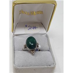SILVER MALACHITE RING (SIZE 9.5)