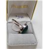 Image 3 : SILVER MALACHITE RING (SIZE 9.5)