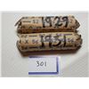 Image 1 : 1929 AND 1931 FULL ROLLS OF 5 CENT CANADA COINS