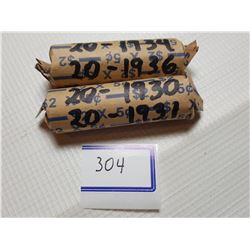 5 CENT CANADA COINS (20-1930, 20-1931, 20-1934, 20-1936)
