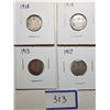 Image 2 : 10 CENT CANADA COINS (1913, 1917, 1918, 1919)
