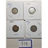 Image 1 : 10 CENT CANADA COINS (1921, 1928, 1929, 1930)