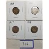 Image 1 : 10 CENT CANADA COINS (1917, 1918, 1919, 1921)