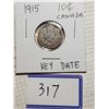 Image 1 : 10 CENT COIN (1915 - KEY DATE DIME)
