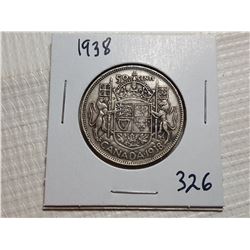 1938 50 CENT SILVER COIN