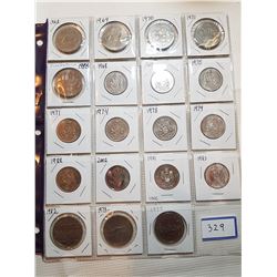 19 DIFFERENT 50 CENT AND $1 CANADA COINS