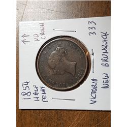1854 N.B. HALF PENNY (VICTORIA, NO CROWN)