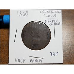 1820 HALF PENNY, COMMERCIAL CHANGE