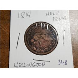1814 WELLINGTON HALF PENNY TOKEN