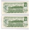Image 6 : 10 1973 ONE DOLLAR BILLS W/ SEQUENTIAL SERIAL #'S