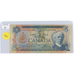 1972 FIVE DOLLAR BILL