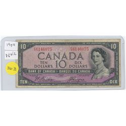 1954 TEN DOLLAr BILL (DEVILS FACE)