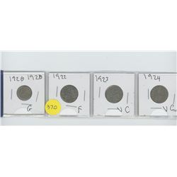 1920, 1922, 1923, 1924 FIVE CENTS