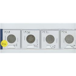 1929, 1930, 1931, 1936 25 CENTS