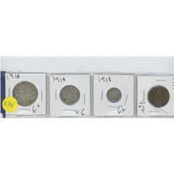 1918 50 CENTS, 25 CENTS, 5 CENTS, 1 CENT