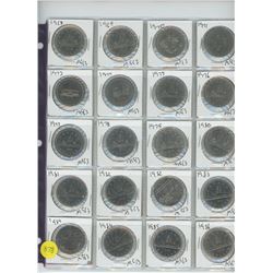 LOT OF TWENTY ONE DOLLAR COINS (VARIOUS YEARS) 1968-1986