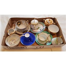 LOT OF ASSORTED NORITAKE AND NIPPON CUPS AND SAUCERS (2 OCCUPIED JAPAN CUPS)