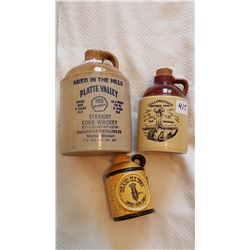 3 ADVERTISING JUGS (ONE IS WHISKEY)