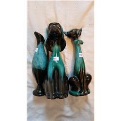 BLUE MOUNTAIN DOG, CAT AND VASE