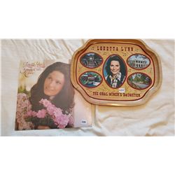 LORETTA LYNN TRAY AND RECORD