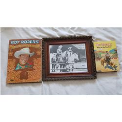 ROY ROGERS PICTURE AND 2 BOOKS FROM 1956