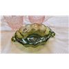 Image 2 : DEPRESSION GLASS CREAM & SUGAR, GREEN DISH